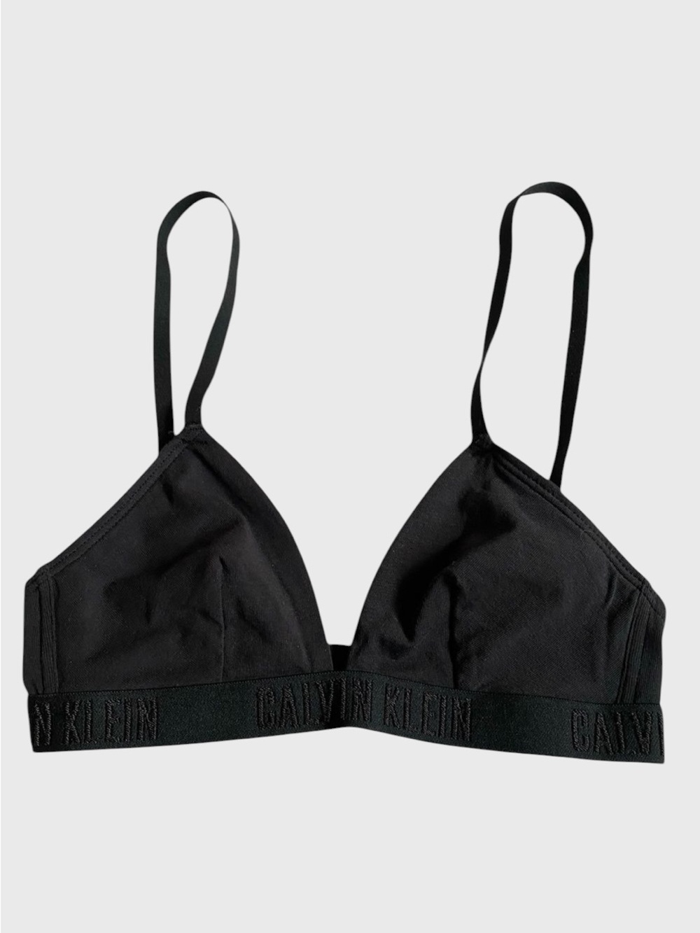 Calvin Klein Monochrome Logo Triangle Bralette Size S Black Feminine Coquette